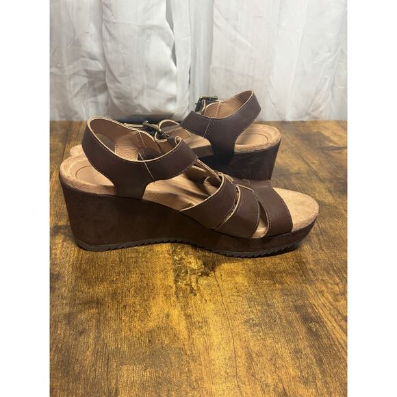 Vionic Shoes Womens Size 7 Brown Tawny Wedge Sandals Platform Strappy Comfort - Picture 6 of 9